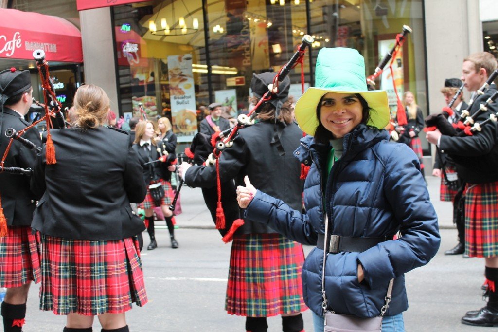 St. Patrick's Day em Nova York, irlandeses tocando gaita