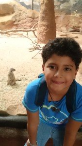 Léo com Suricato no Aquário de São Paulo