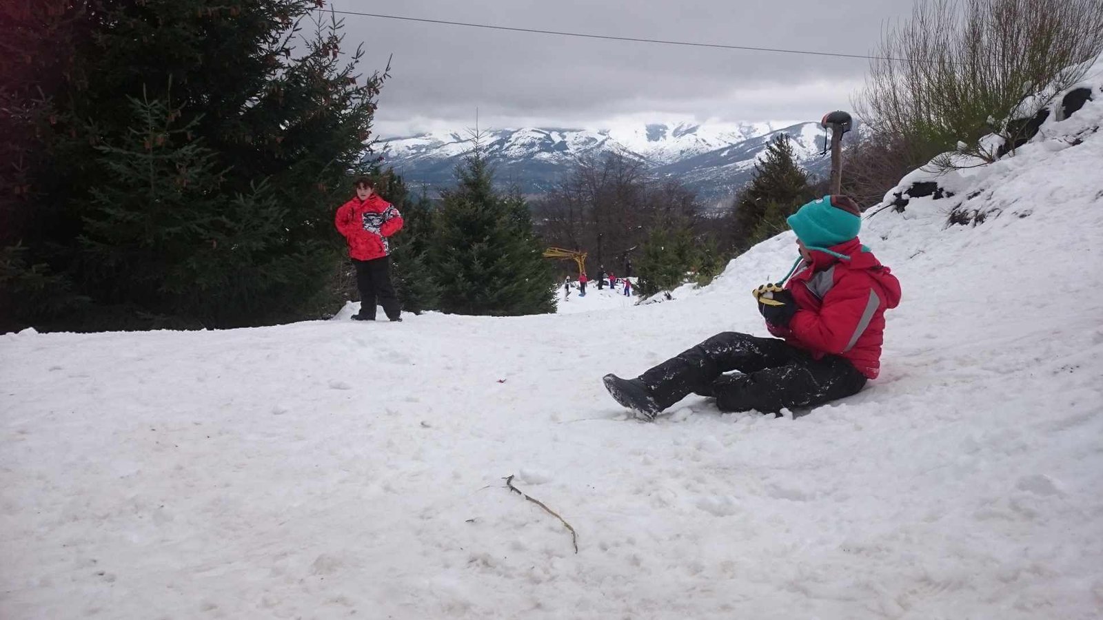 Curtindo a neve em Piedras Blancas