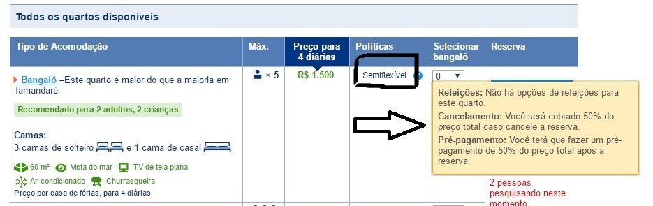 Cancelamento semiflexivel do Booking