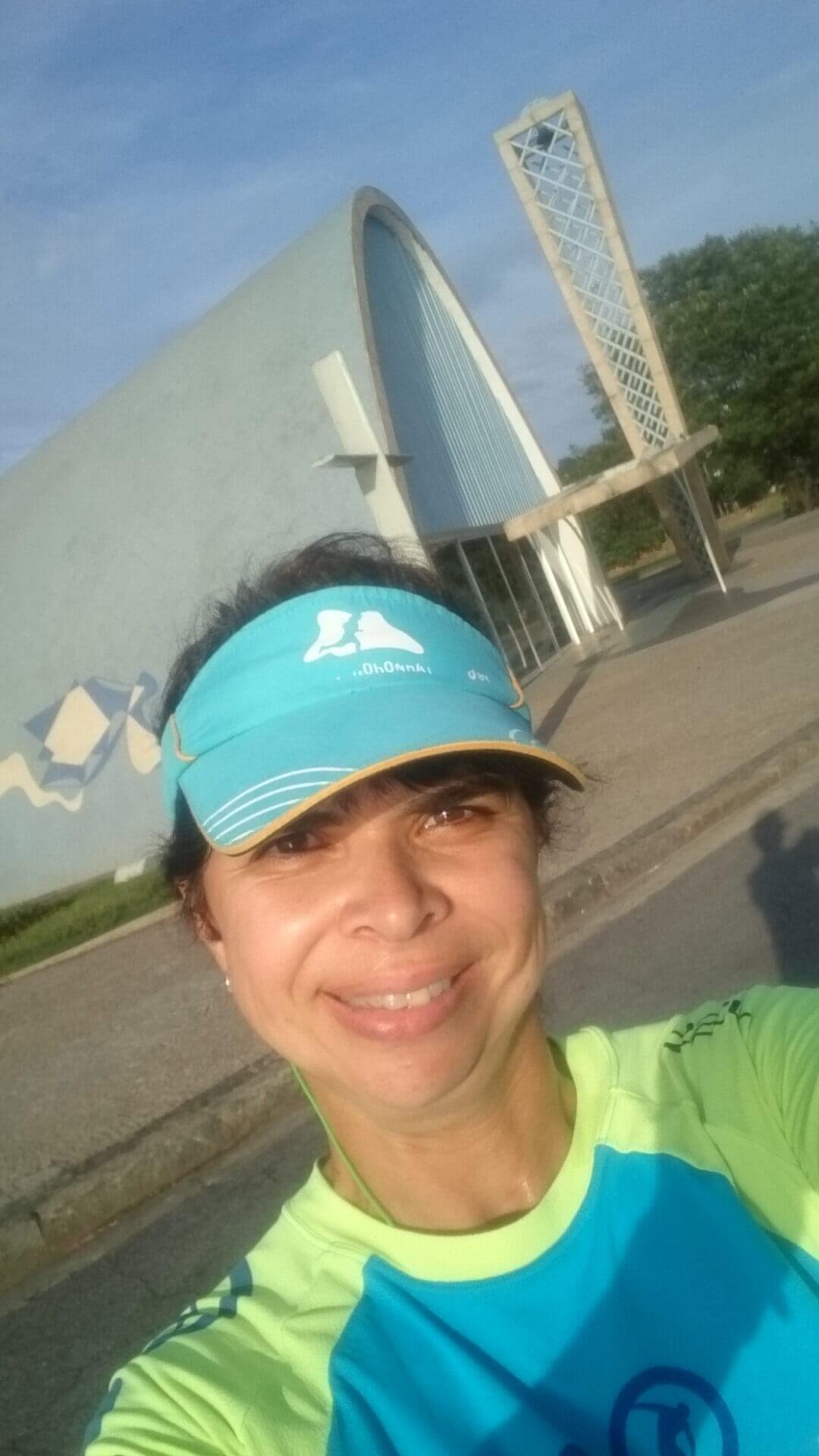 Selfie correndo em volta da Pampulha - Igrejinha da Pampulha