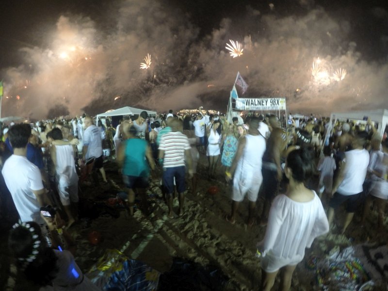 Réveillon em Copacabana, na queima de fogos