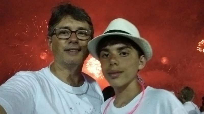 Réveillon em Copacabana, na queima de fogos