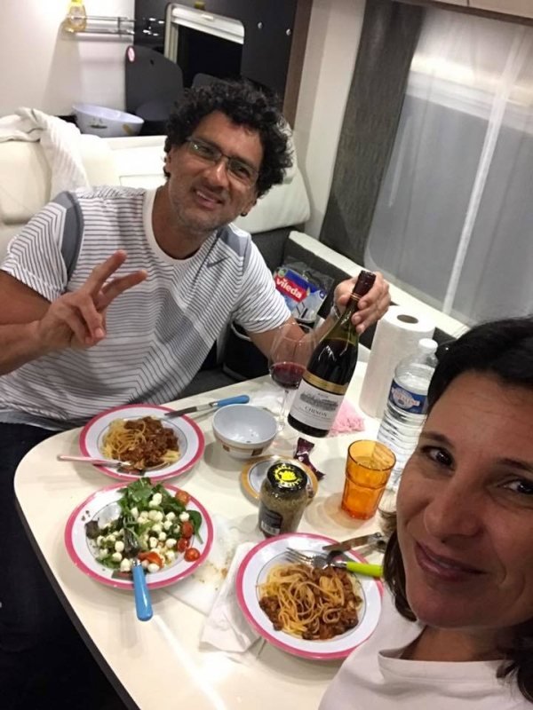 Refeição no motorhome