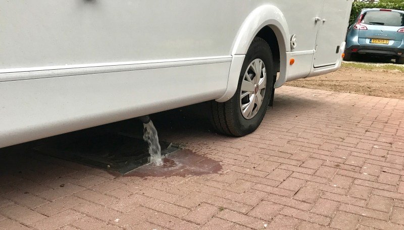 Dispensa e reabastecimento de água no motorhome