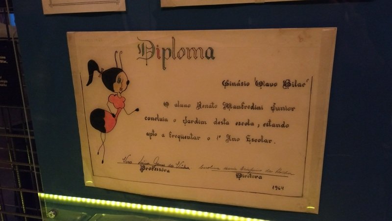 Diploma pré-escolar do Renato Russo