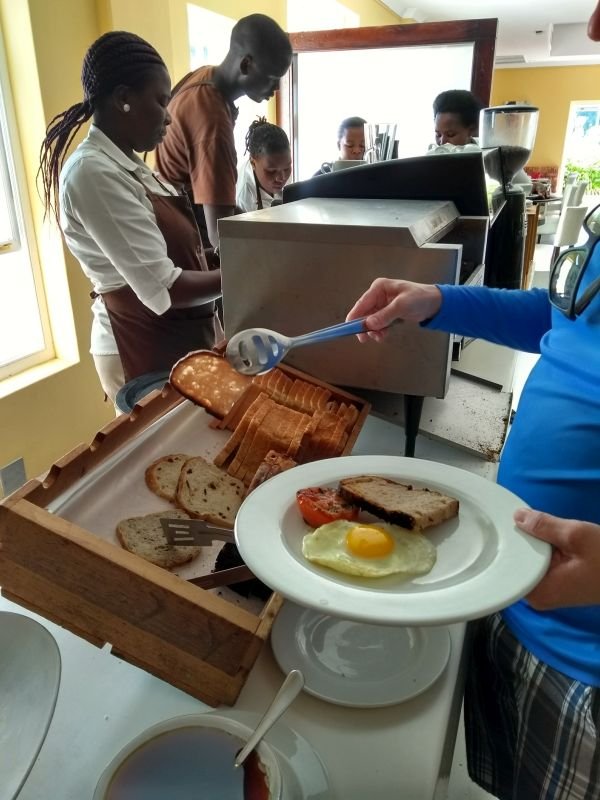 Café da manhã no hotel da Vinícola Spier - Stellenbosch - África do Sul